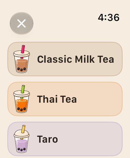 Checking in a drink on Apple Watch.