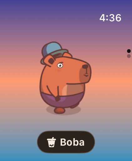The onsen at dusk on Apple Watch.