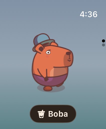 The onsen in the rain on Apple Watch.